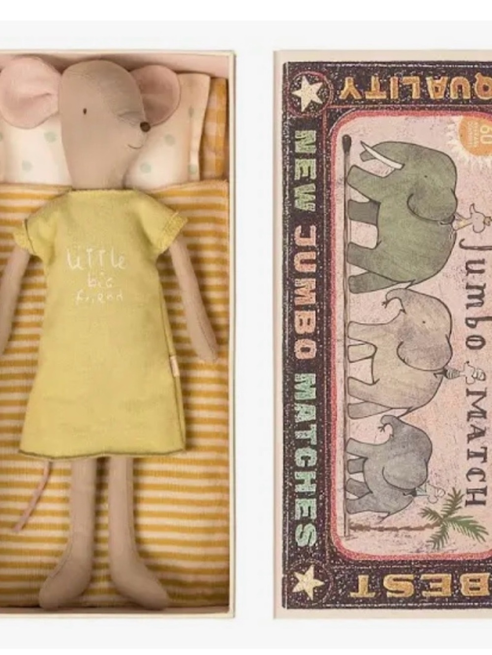 Maileg Medium Girl Mouse In Box "Little Big Friend"